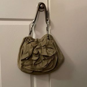 YVES SAINT LAURENT Suede Leather Nadja Rose Bag